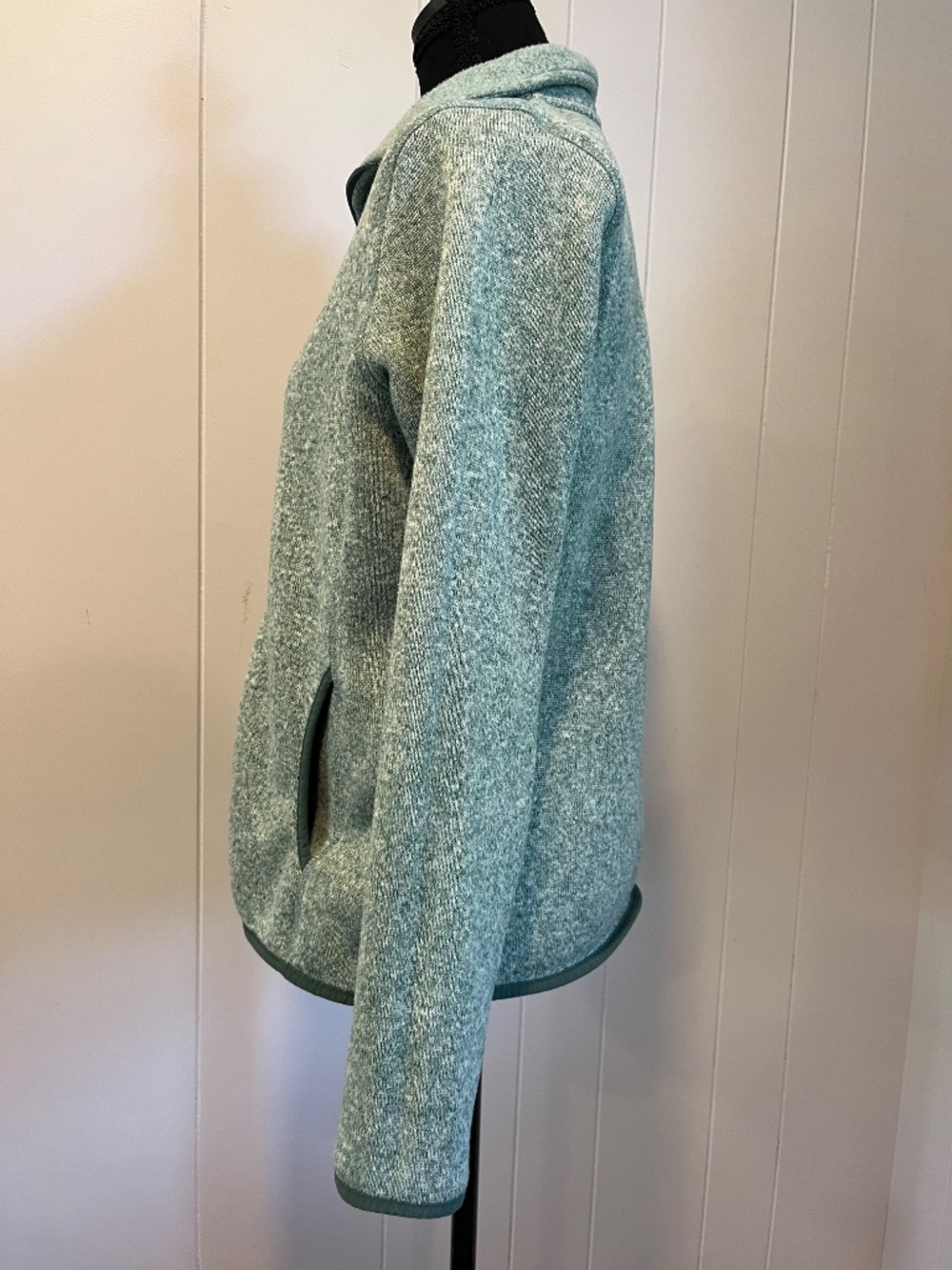Eddie Bauer sz M Full Zip Fleece Sweater Jacket Cabincore Hike Gorpcore Barncoat - Picture 2 of 12